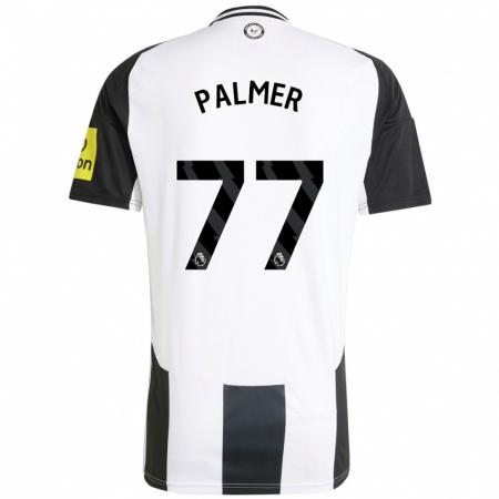 Kandiny Gyermek Darren Palmer #77 Fehér Fekete Hazai Jersey 2024/25 Mez Póló Ing