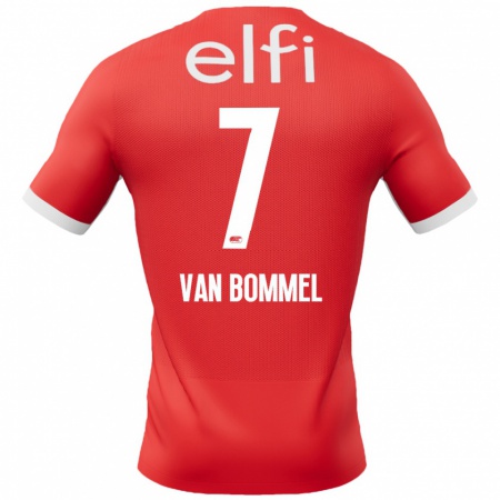 Kandiny Gyermek Ruben Van Bommel #7 Piros Fehér Hazai Jersey 2024/25 Mez Póló Ing