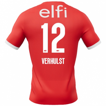 Kandiny Gyermek Hobie Verhulst #12 Piros Fehér Hazai Jersey 2024/25 Mez Póló Ing