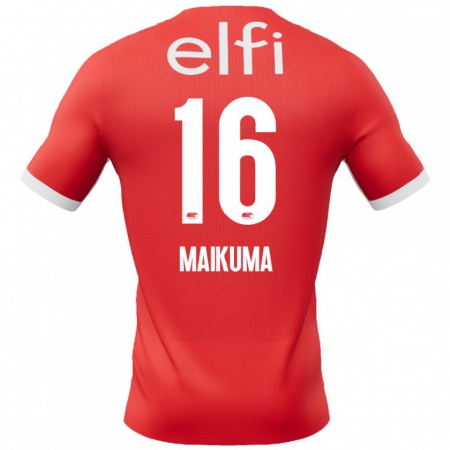 Kandiny Gyermek Seiya Maikuma #16 Piros Fehér Hazai Jersey 2024/25 Mez Póló Ing