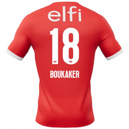 Kandiny Gyermek Romaissa Boukaker #18 Piros Fehér Hazai Jersey 2024/25 Mez Póló Ing