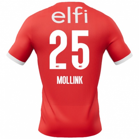 Kandiny Gyermek Yaël Mollink #25 Piros Fehér Hazai Jersey 2024/25 Mez Póló Ing