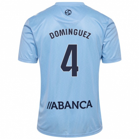 Kandiny Gyermek Javi Domínguez #4 Ég Kék Hazai Jersey 2024/25 Mez Póló Ing