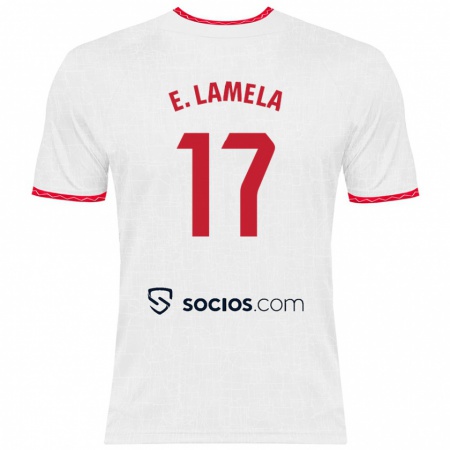 Kandiny Gyermek Erik Lamela #17 Fehér Piros Hazai Jersey 2024/25 Mez Póló Ing