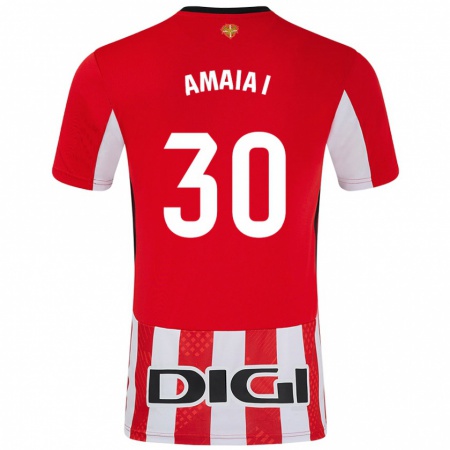 Kandiny Gyermek Amaia Iribarren Arteta #30 Piros Fehér Hazai Jersey 2024/25 Mez Póló Ing