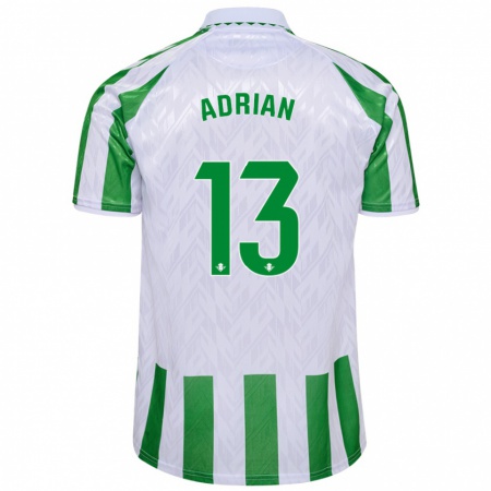 Kandiny Gyermek Adrián #13 Zöld Fehér Csíkok Hazai Jersey 2024/25 Mez Póló Ing