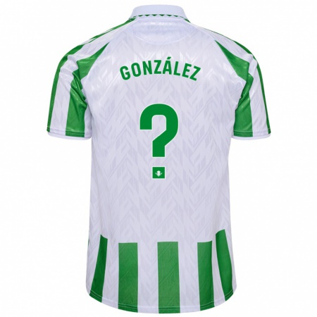 Kandiny Gyermek Manu González #0 Zöld Fehér Csíkok Hazai Jersey 2024/25 Mez Póló Ing