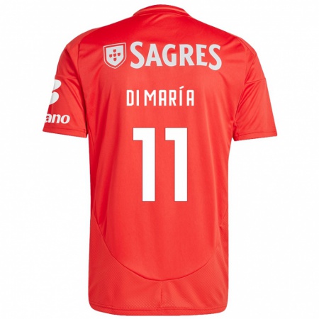 Kandiny Gyermek Ángel Di María #11 Piros Fehér Hazai Jersey 2024/25 Mez Póló Ing