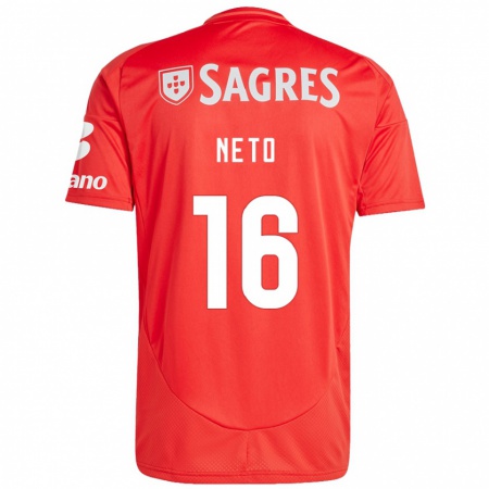 Kandiny Gyermek Martim Neto #16 Piros Fehér Hazai Jersey 2024/25 Mez Póló Ing