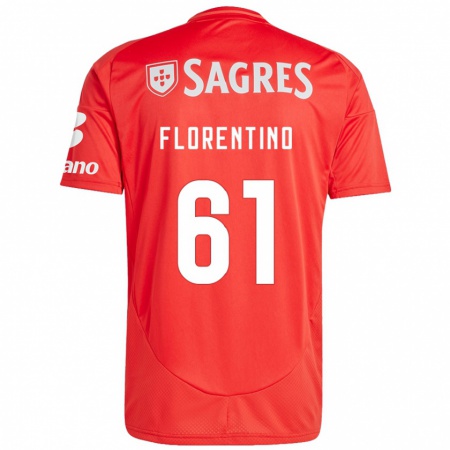 Kandiny Gyermek Florentino #61 Piros Fehér Hazai Jersey 2024/25 Mez Póló Ing