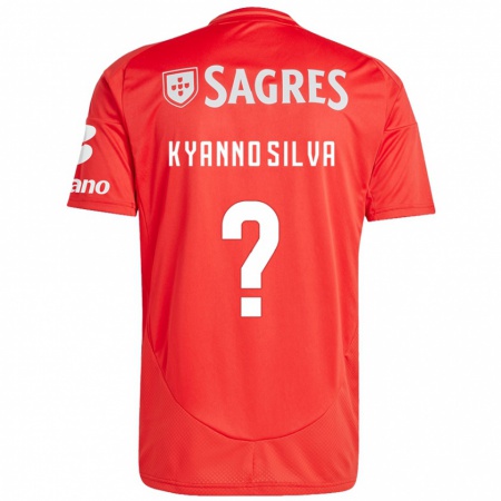 Kandiny Gyermek Kyanno Silva #0 Piros Fehér Hazai Jersey 2024/25 Mez Póló Ing