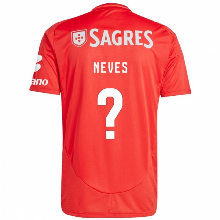 Kandiny Gyermek Gil Neves #0 Piros Fehér Hazai Jersey 2024/25 Mez Póló Ing