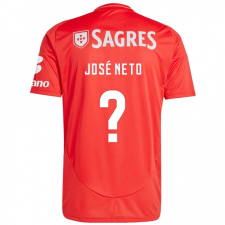 Kandiny Gyermek José Neto #0 Piros Fehér Hazai Jersey 2024/25 Mez Póló Ing