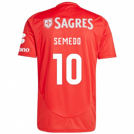 Kandiny Gyermek Andreson Semedo #10 Piros Fehér Hazai Jersey 2024/25 Mez Póló Ing