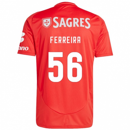 Kandiny Gyermek Martim Ferreira #56 Piros Fehér Hazai Jersey 2024/25 Mez Póló Ing