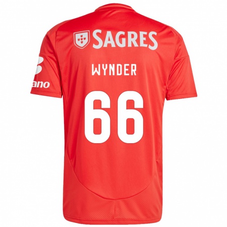 Kandiny Gyermek Joshua Wynder #66 Piros Fehér Hazai Jersey 2024/25 Mez Póló Ing