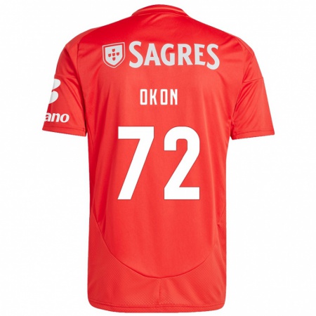 Kandiny Gyermek Paul Okon #72 Piros Fehér Hazai Jersey 2024/25 Mez Póló Ing