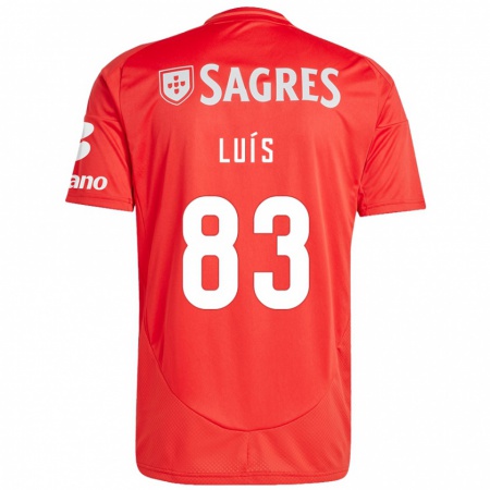 Kandiny Gyermek Rafael Luís #83 Piros Fehér Hazai Jersey 2024/25 Mez Póló Ing