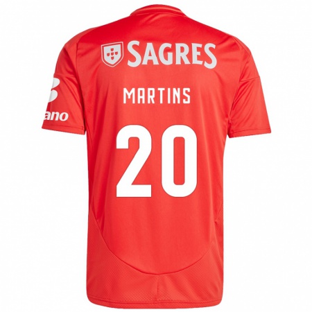 Kandiny Gyermek Lara Martins #20 Piros Fehér Hazai Jersey 2024/25 Mez Póló Ing