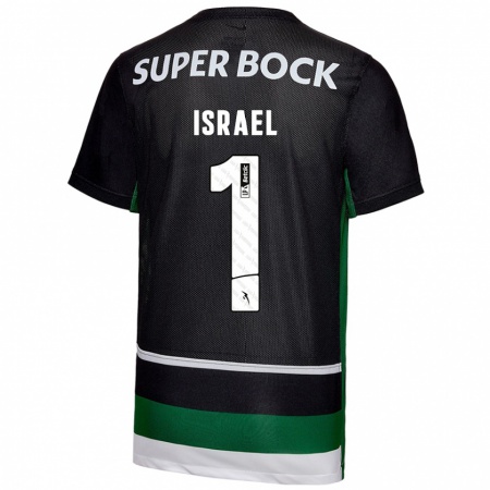 Kandiny Gyermek Franco Israel #1 Fekete Fehér Zöld Hazai Jersey 2024/25 Mez Póló Ing