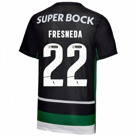 Kandiny Gyermek Iván Fresneda #22 Fekete Fehér Zöld Hazai Jersey 2024/25 Mez Póló Ing