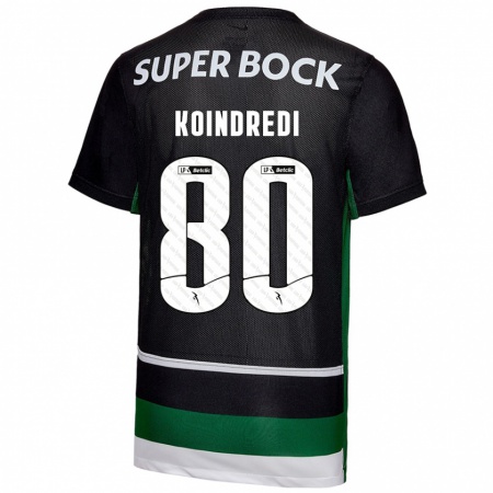 Kandiny Gyermek Koba Koindredi #80 Fekete Fehér Zöld Hazai Jersey 2024/25 Mez Póló Ing