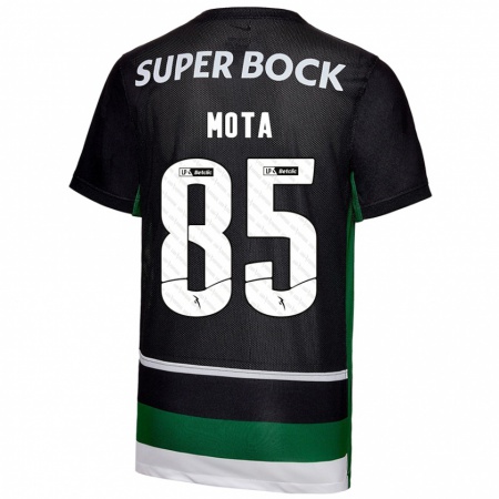 Kandiny Gyermek Rafael Mota #85 Fekete Fehér Zöld Hazai Jersey 2024/25 Mez Póló Ing