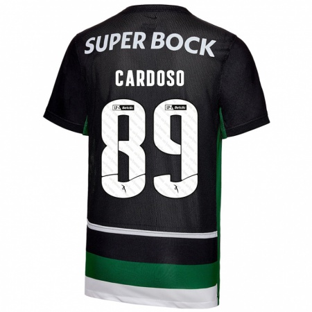 Kandiny Gyermek Nilton Cardoso #89 Fekete Fehér Zöld Hazai Jersey 2024/25 Mez Póló Ing