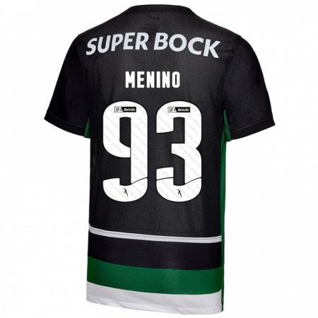 Kandiny Gyermek Miguel Menino #93 Fekete Fehér Zöld Hazai Jersey 2024/25 Mez Póló Ing