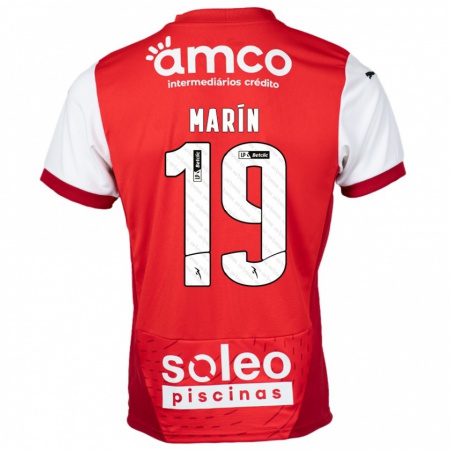 Kandiny Gyermek Adrián Marín #19 Piros Fehér Hazai Jersey 2024/25 Mez Póló Ing