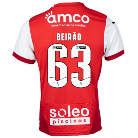 Kandiny Gyermek Rodrigo Beirão #63 Piros Fehér Hazai Jersey 2024/25 Mez Póló Ing