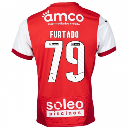 Kandiny Gyermek Rúben Furtado #79 Piros Fehér Hazai Jersey 2024/25 Mez Póló Ing