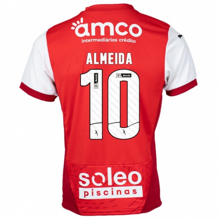 Kandiny Gyermek Vitória Almeida #10 Piros Fehér Hazai Jersey 2024/25 Mez Póló Ing