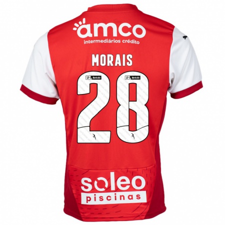 Kandiny Gyermek Patrícia Morais #28 Piros Fehér Hazai Jersey 2024/25 Mez Póló Ing