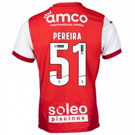 Kandiny Gyermek Evy Pereira #51 Piros Fehér Hazai Jersey 2024/25 Mez Póló Ing