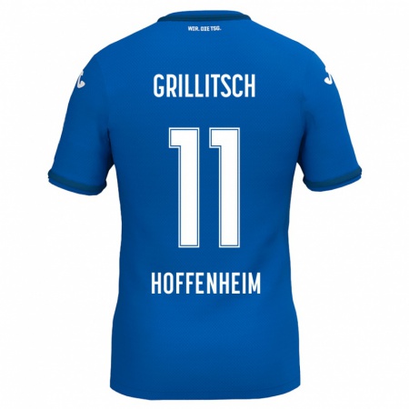 Kandiny Gyermek Florian Grillitsch #11 Királykék Hazai Jersey 2024/25 Mez Póló Ing