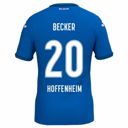 Kandiny Gyermek Finn Ole Becker #20 Királykék Hazai Jersey 2024/25 Mez Póló Ing