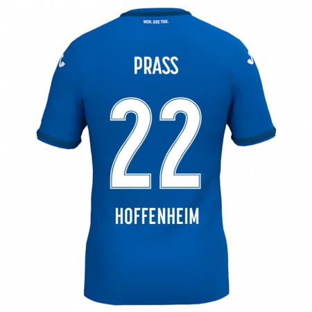 Kandiny Gyermek Alexander Prass #22 Királykék Hazai Jersey 2024/25 Mez Póló Ing