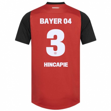 Kandiny Gyermek Piero Hincapié #3 Piros Fekete Hazai Jersey 2024/25 Mez Póló Ing