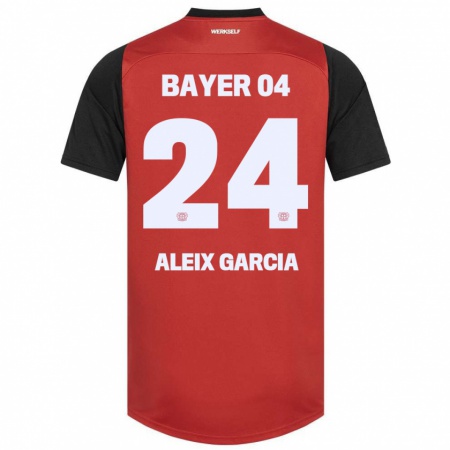 Kandiny Gyermek Aleix García #24 Piros Fekete Hazai Jersey 2024/25 Mez Póló Ing