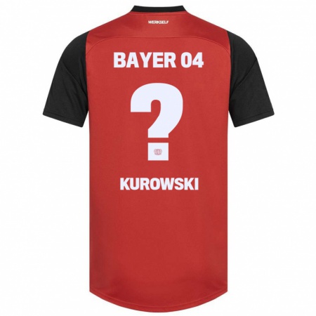 Kandiny Gyermek Julien Kurowski #0 Piros Fekete Hazai Jersey 2024/25 Mez Póló Ing