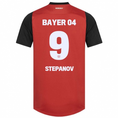 Kandiny Gyermek Artem Stepanov #9 Piros Fekete Hazai Jersey 2024/25 Mez Póló Ing