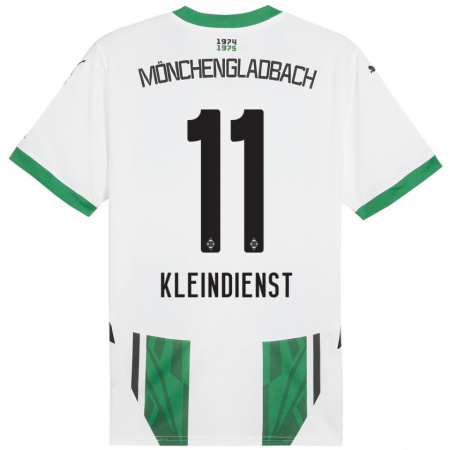 Kandiny Gyermek Tim Kleindienst #11 Fehér Zöld Hazai Jersey 2024/25 Mez Póló Ing