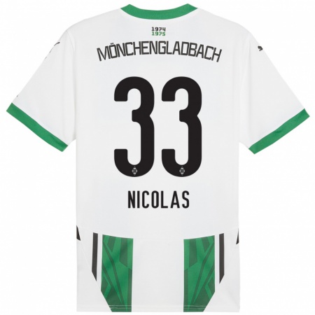 Kandiny Gyermek Moritz Nicolas #33 Fehér Zöld Hazai Jersey 2024/25 Mez Póló Ing