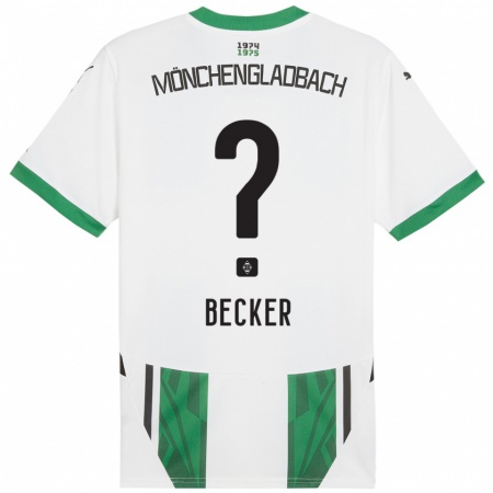 Kandiny Gyermek Benjamin Becker #0 Fehér Zöld Hazai Jersey 2024/25 Mez Póló Ing