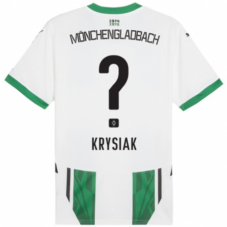 Kandiny Gyermek Bartlomiej Krysiak #0 Fehér Zöld Hazai Jersey 2024/25 Mez Póló Ing