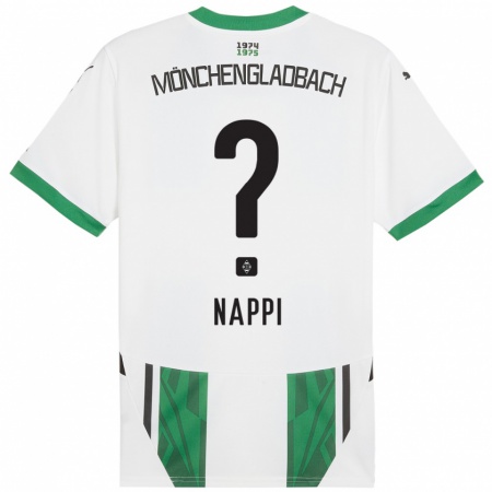 Kandiny Gyermek Johann Deumi-Nappi #0 Fehér Zöld Hazai Jersey 2024/25 Mez Póló Ing