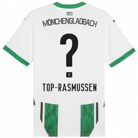 Kandiny Gyermek Tristan Top-Rasmussen #0 Fehér Zöld Hazai Jersey 2024/25 Mez Póló Ing