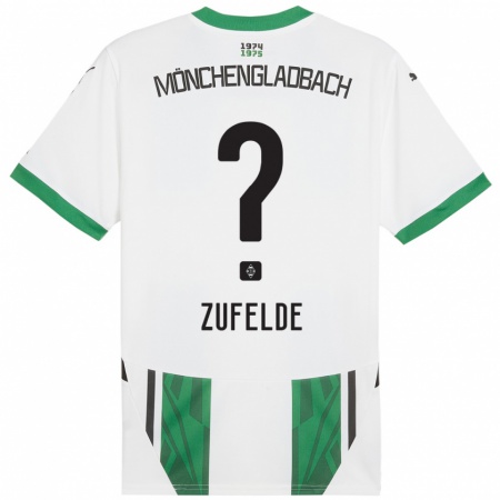 Kandiny Gyermek Isaac Ferreira Zufelde #0 Fehér Zöld Hazai Jersey 2024/25 Mez Póló Ing