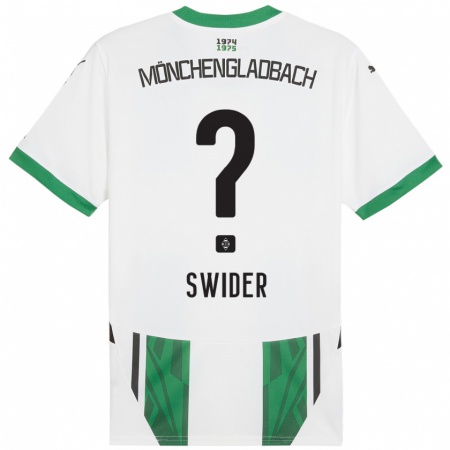 Kandiny Gyermek Niklas Swider #0 Fehér Zöld Hazai Jersey 2024/25 Mez Póló Ing